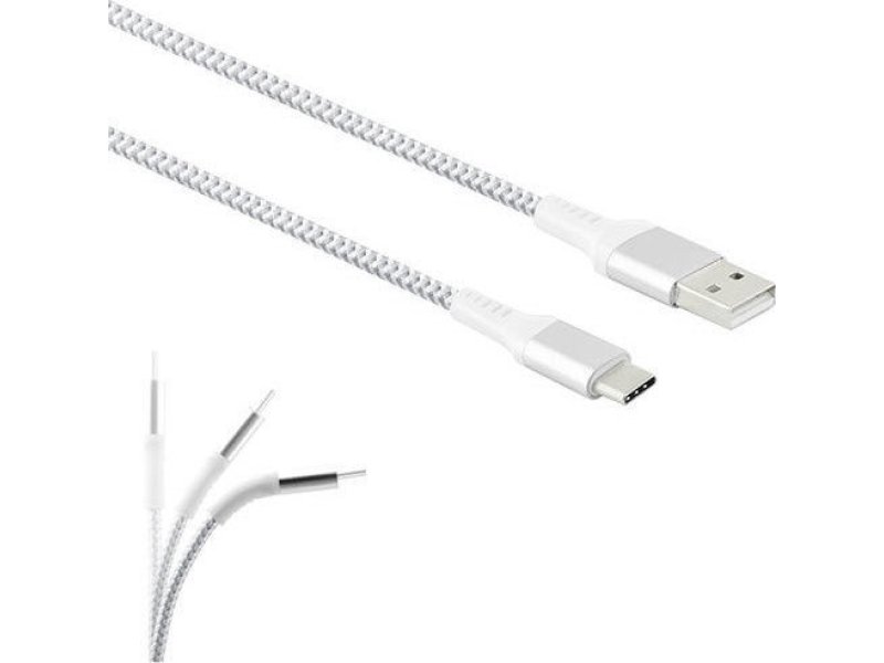 LAMTECH LAM450299 TYPE-C V2,0 HIGH QUALITY UNBREAKABLE CABLE SILVER 0020402