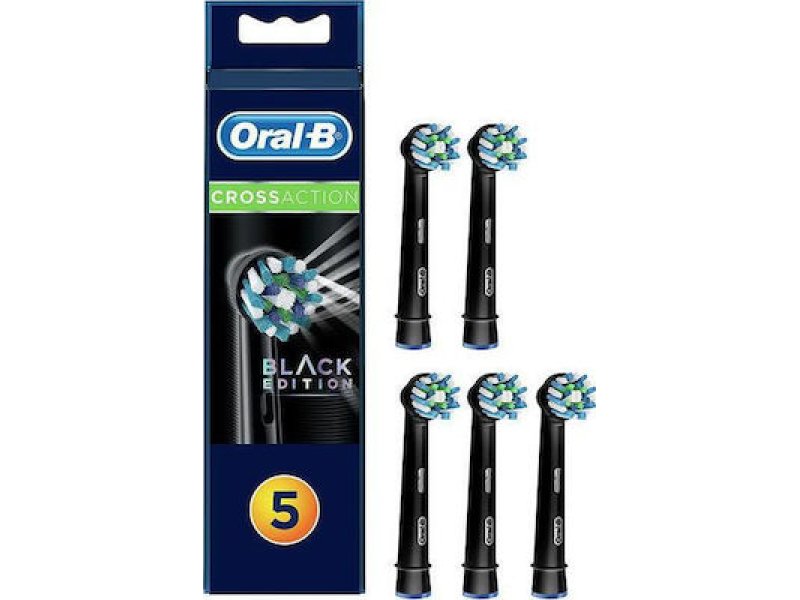 ORAL-B EB50-5 CROSS ACTION Ανταλλακτικά Οδοντόβουρτσας (Black Edition 2+2+1) 5 τεμαχίων 0022243