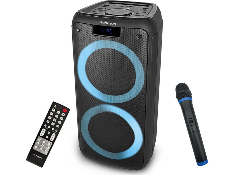 ROHNSON RS-1200 Σύστημα Karaoke με Ασύρματo Μικρόφωνo Raver σε Μαύρο Χρώμα 0029957