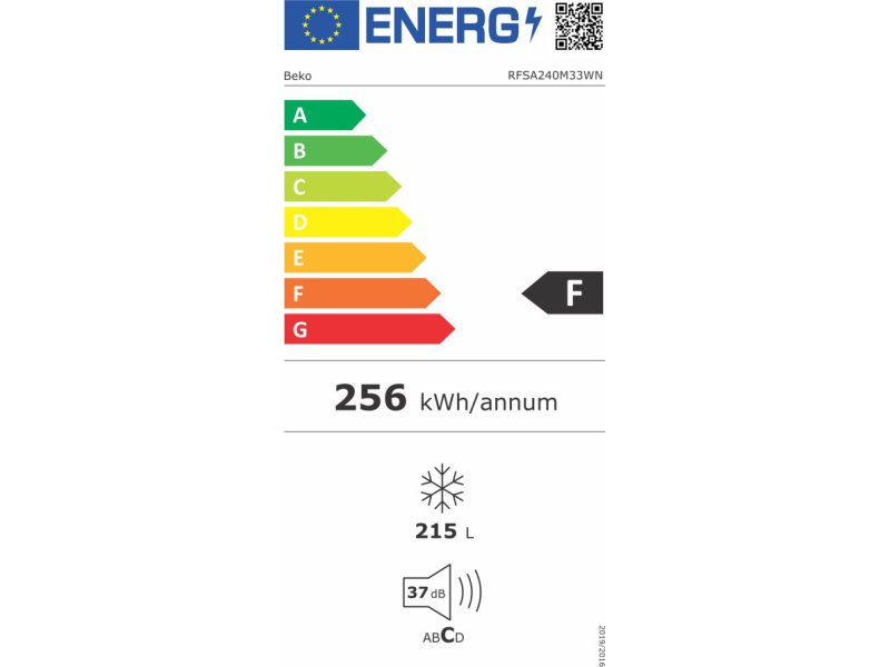 BEKO RFSA240M33WN Όρθιος Καταψύκτης 215lt - F - (Π/Υ/Β): (60 x 151 x 60)cm 0030499