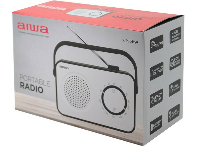 AIWA R-190 BW Φορητό αναλογικό Ραδιόφωνο Λευκό 0033269