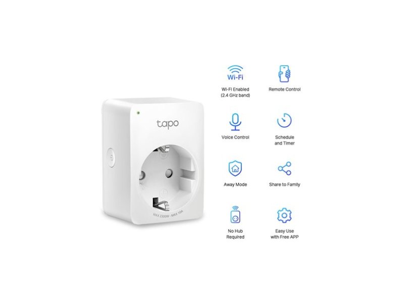 TP-LINK TAPO-P100  Smart Αντάπτορας Ρεύματος Wi-Fi, Bluetooth, Ver. 1.0 0034095