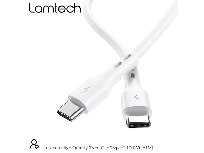 LAMTECH LAM023657 CABLE TYPE C TO TYPE C  100W FAST CHARGE 1M 0034343