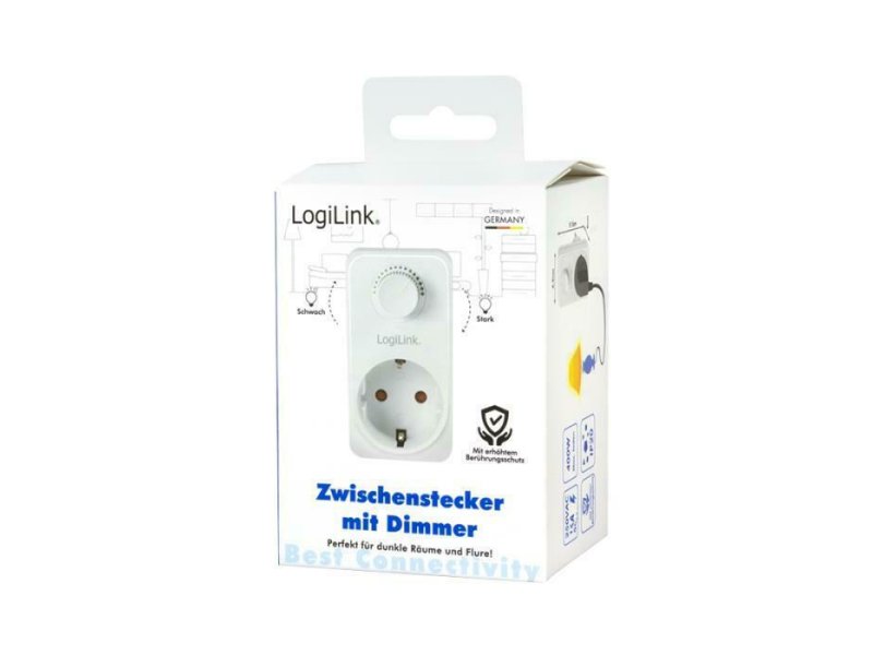 LogiLink PA0151 Socket Adapter With Dimmer Μονή Εξωτερική Πρίζα Ρεύματος Λευκή 0035473