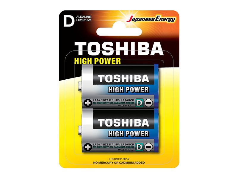 TOSHIBA LR20GCP High Power Αλκαλικές Μπαταρίες D 1.5V 2τμχ 0035573