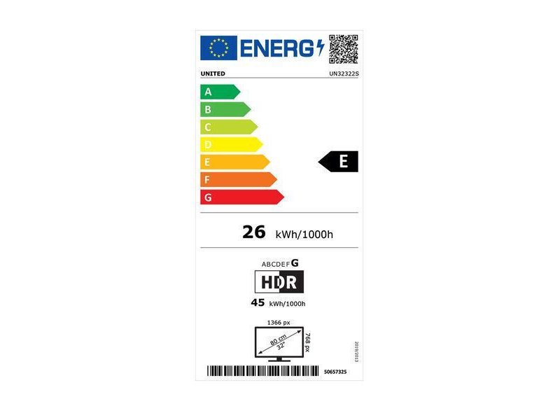 UNITED UN32322S Smart Τηλεόραση 32