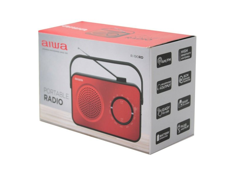 AIWA R-190RD Φορητό Ραδιόφωνο Ρεύματος / Μπαταρίας Κόκκινο 0037902