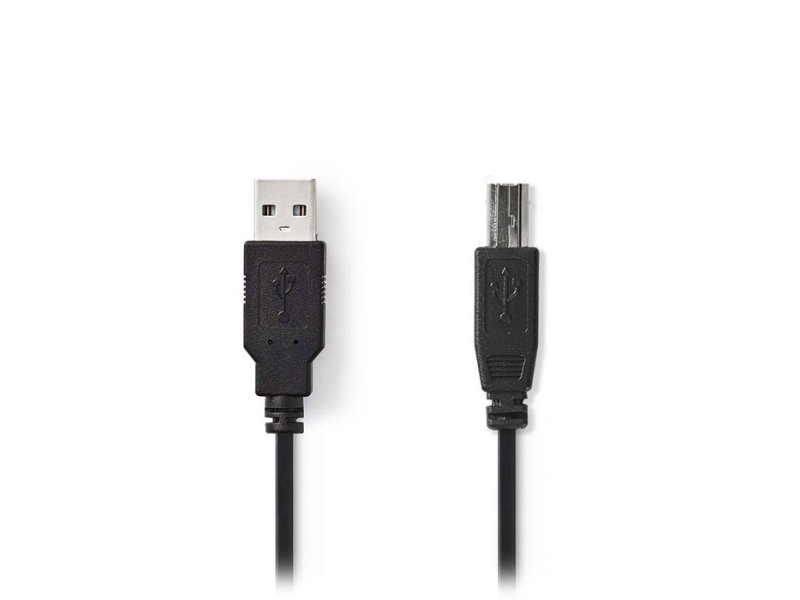 NEDIS CCGB60100BK20 USB 2.0 Καλώδιο Α αρσ - Β Αρσ 2.0m Μαύρο 0040785