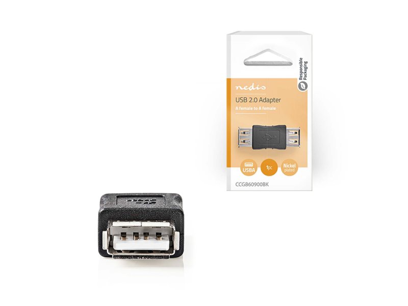 NEDIS CCGB60900BK USB 2.0 TYPE A Αντάπτορας 480Mbps Μαύρο 0040786