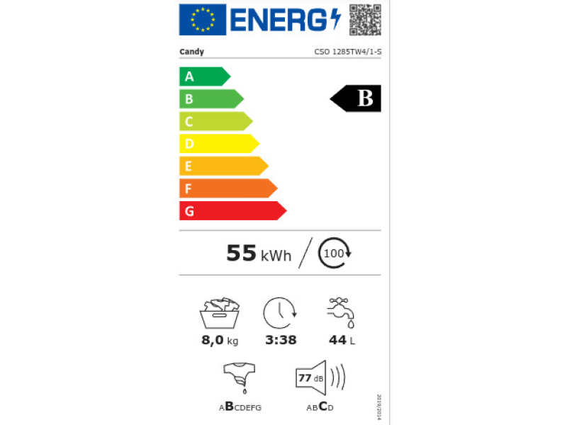 CANDY CSO 1285TW4/1-S Πλυντήριο Ρούχων 8kg 1200rpm 0035636