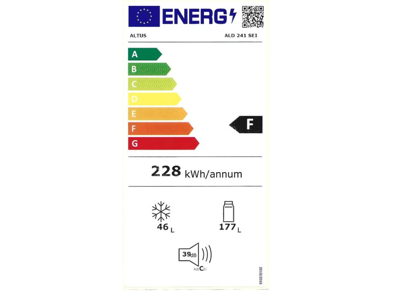 ALTUS ALD 241 Δίπορτο Ψυγείο 223lt - A+ - Λευκό - (Π x Υ x Β): 54 x 146.5 x 60 cm 0012830