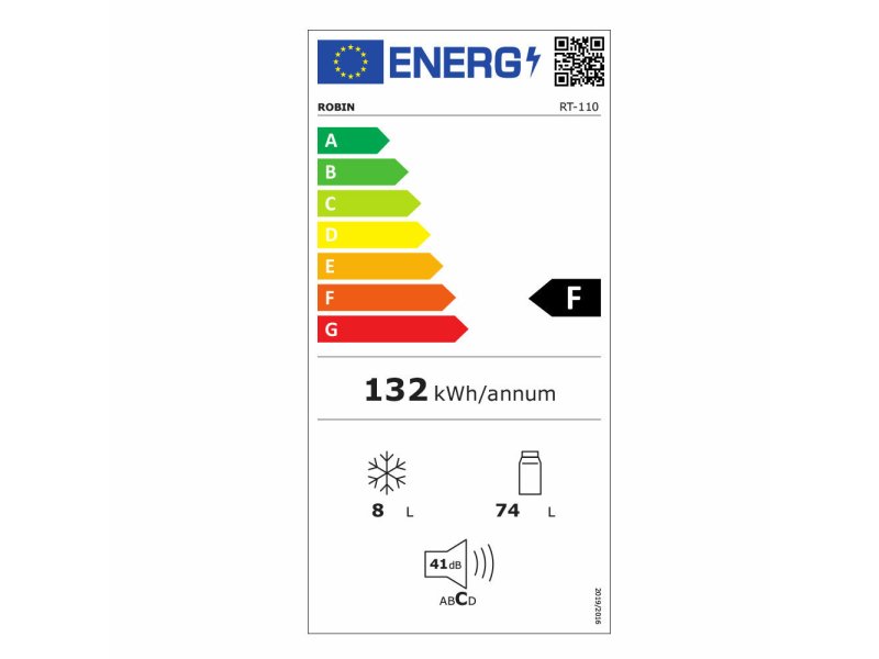 ROBIN RT-140 Μονόπορτο Ψυγείο 119lt - A+ (Διαστάσεις cm : 84 (Υ) x 54 (Π) x 60 (Β) 0013002
