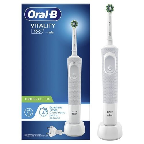 ORAL-B Vitality D100 Cross Action Ηλεκτρική Οδοντόβουρτσα Λευκή 0020777