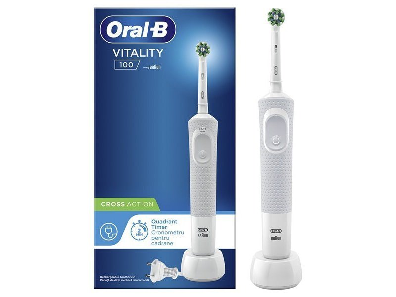 ORAL-B Vitality D100 Cross Action Ηλεκτρική Οδοντόβουρτσα Λευκή 0020777