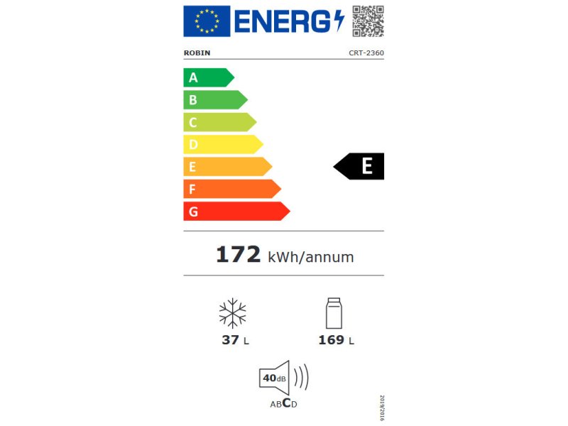 ROBIN CRT-2360 Ψυγείο Δίπορτο Υ143xΠ54.5xΒ55.5εκ. Λευκό 0037980