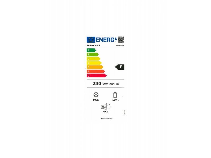 PRINCESS RCEN-344XPAR Ψυγειοκαταψύκτης 410lt No Frost - Διαστάσεις (ΥxΠxΒ) 195.3x59.5x63.5εκ. 0039194