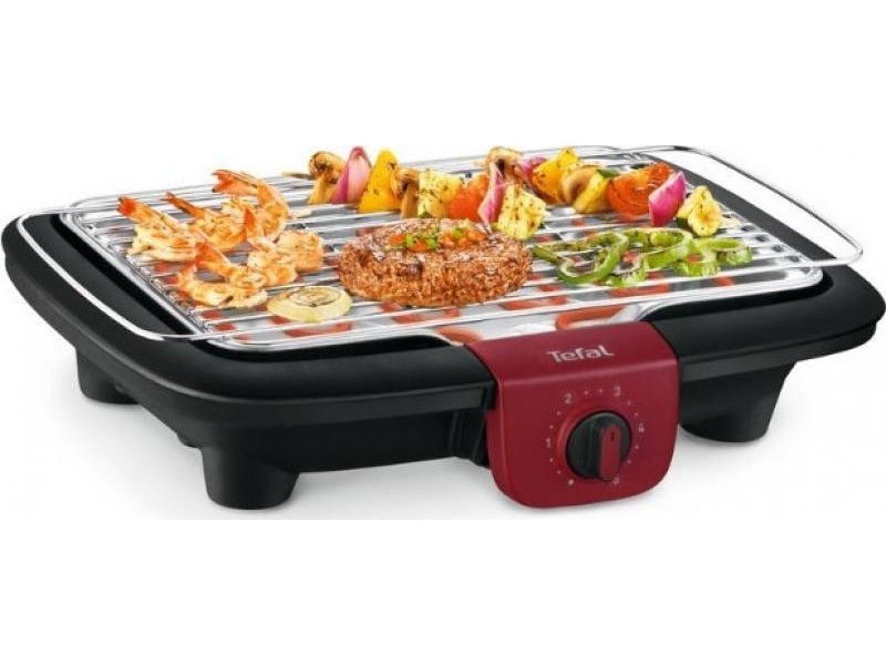 TEFAL BG90E5 BBQ Easygrill Επιτραπέζια Ηλεκτρική Ψησταριά Σχάρας 2300W με Ρυθμιζόμενο Θερμοστάστη 37x23.5εκ. 0040132