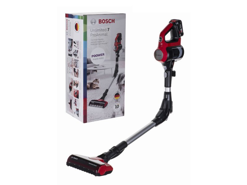 BOSCH BBS711ANM Unlimited 7 ProAnimal Επαναφορτιζόμενη Σκούπα Stick 18V Red 0040690