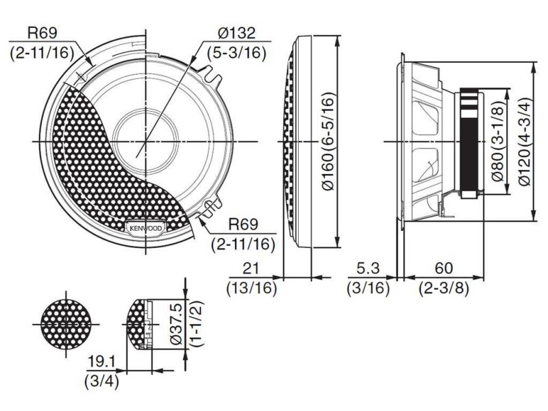 KENWOOD KFC-P503 Σετ Ηχεία Αυτοκινήτου 300319