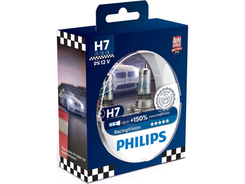 PHILIPS H7 (12792RVS2) RacingVision +150% 12V 2τμχ. 0017689