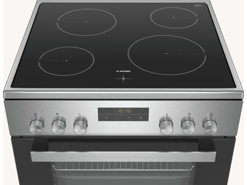 PITSOS PHN039150 Ηλεκτρική Κεραμική Κουζίνα 66 lt - 60 cm Inox 0017688